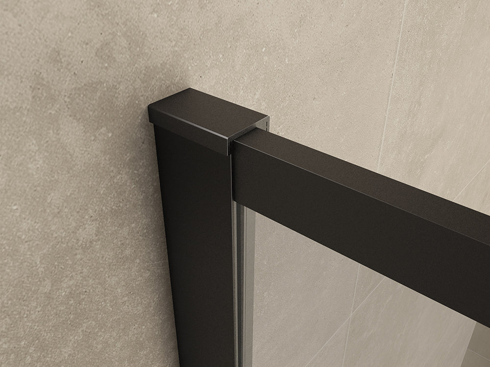 Square inloopdouche 800 x 2000 x 8 mm nano helder glas/mat zwart