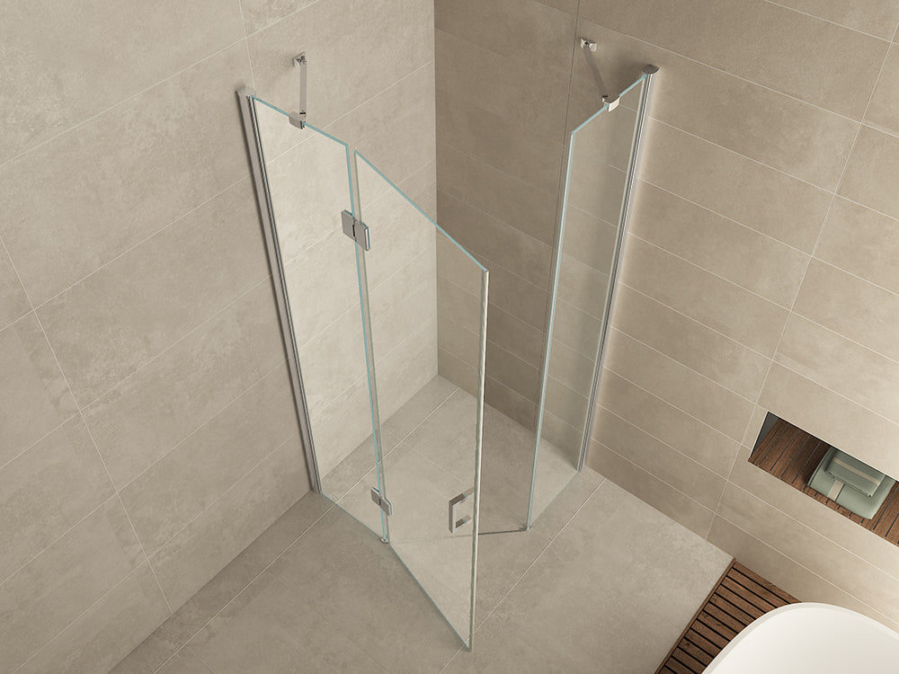 Pento cabine met 1 draaideur x nano helder glas/chroom