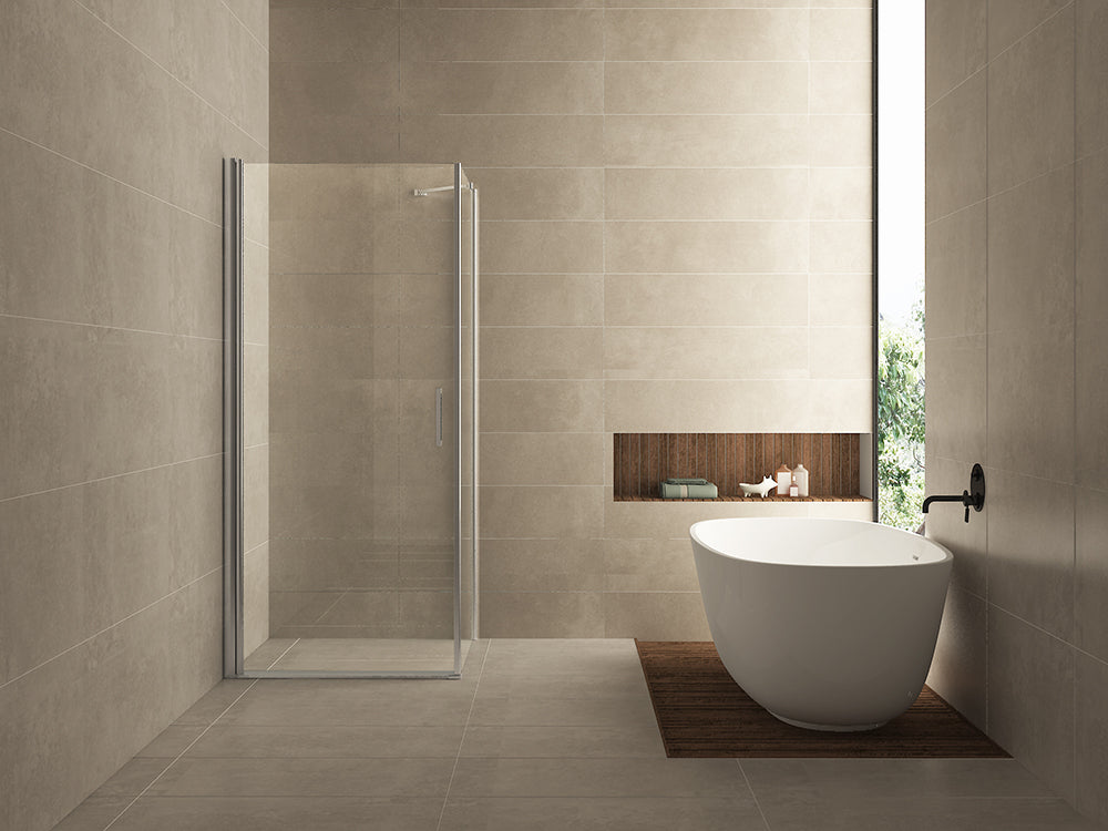 Salone cabine met 1 draaideur x nano helder glas/chroom