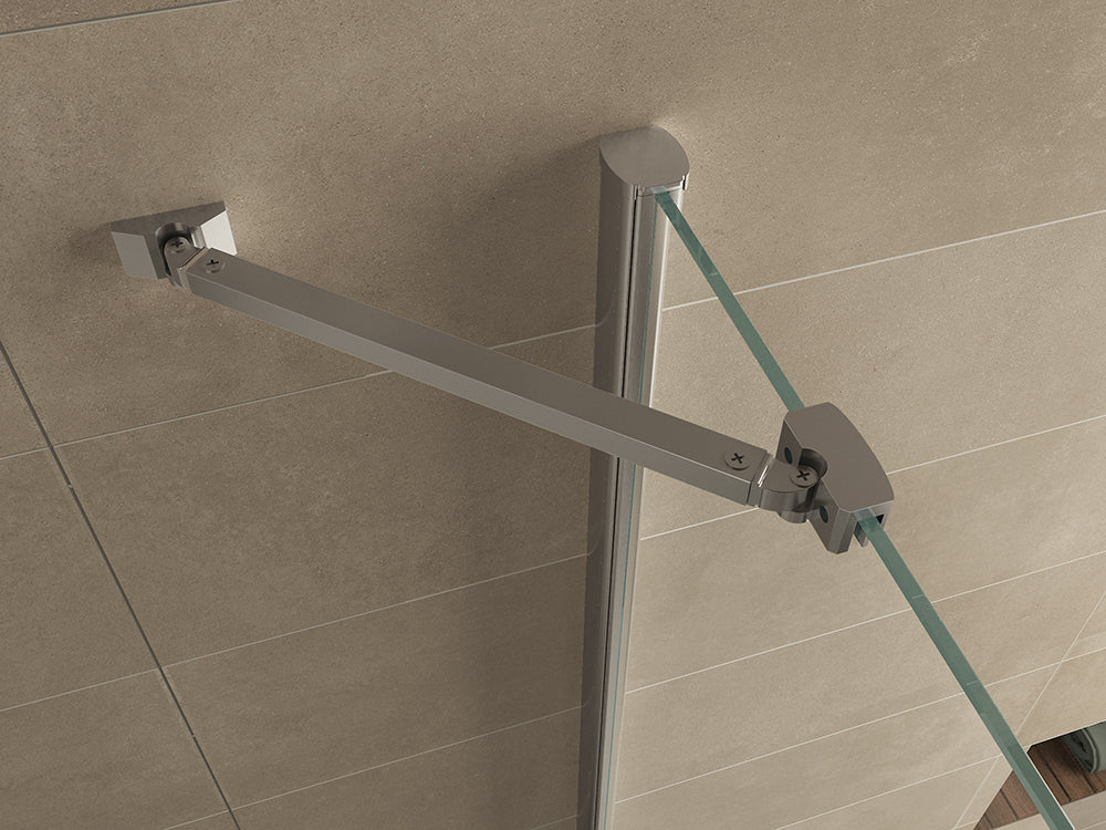 Salone cabine met 1 draaideur x nano helder glas/chroom