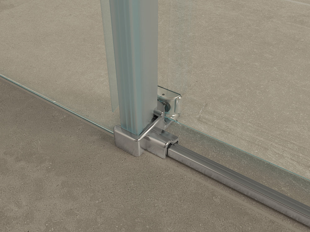 Pared cabine met 1 schuifdeur x nano helder glas/chroom