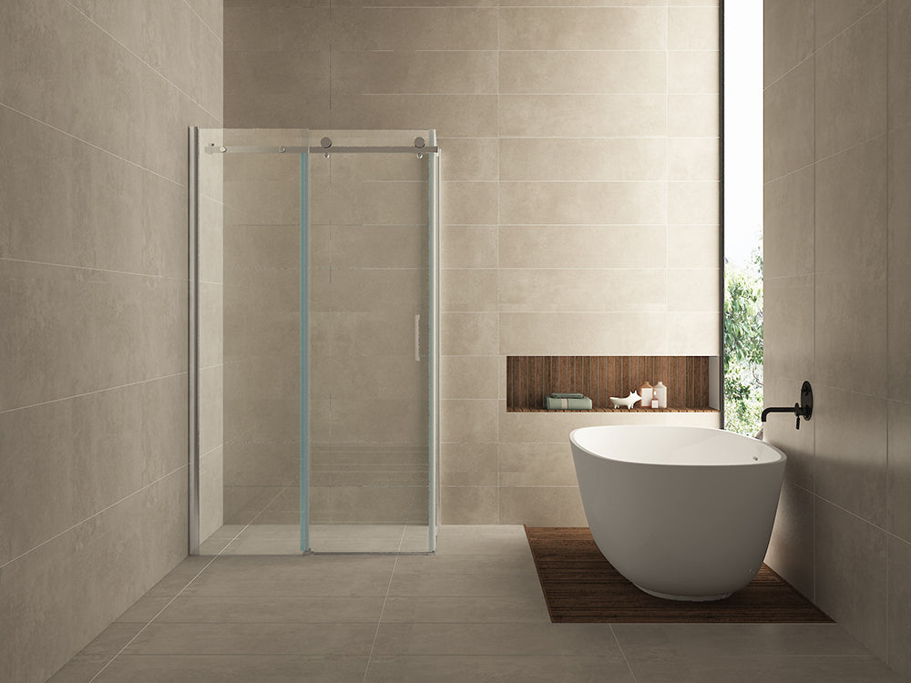 Pared cabine met 1 schuifdeur x nano helder glas/chroom