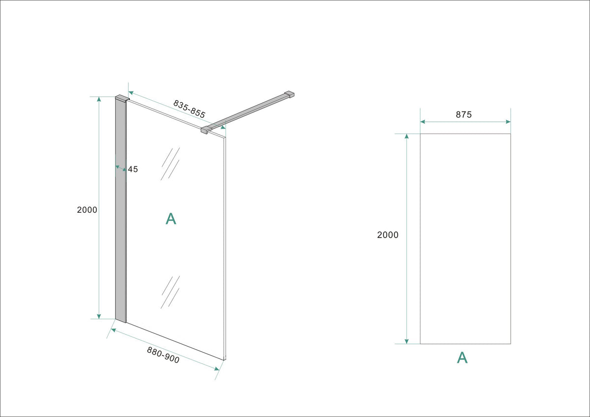 Graffic inloopdouche nano safety glass folie helder glas/chroom