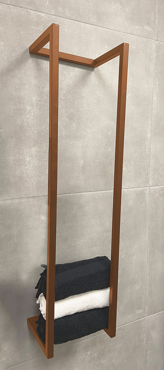 Loft handdoekrek 95 x 25 x 20 cm geborsteld brons koper PVD