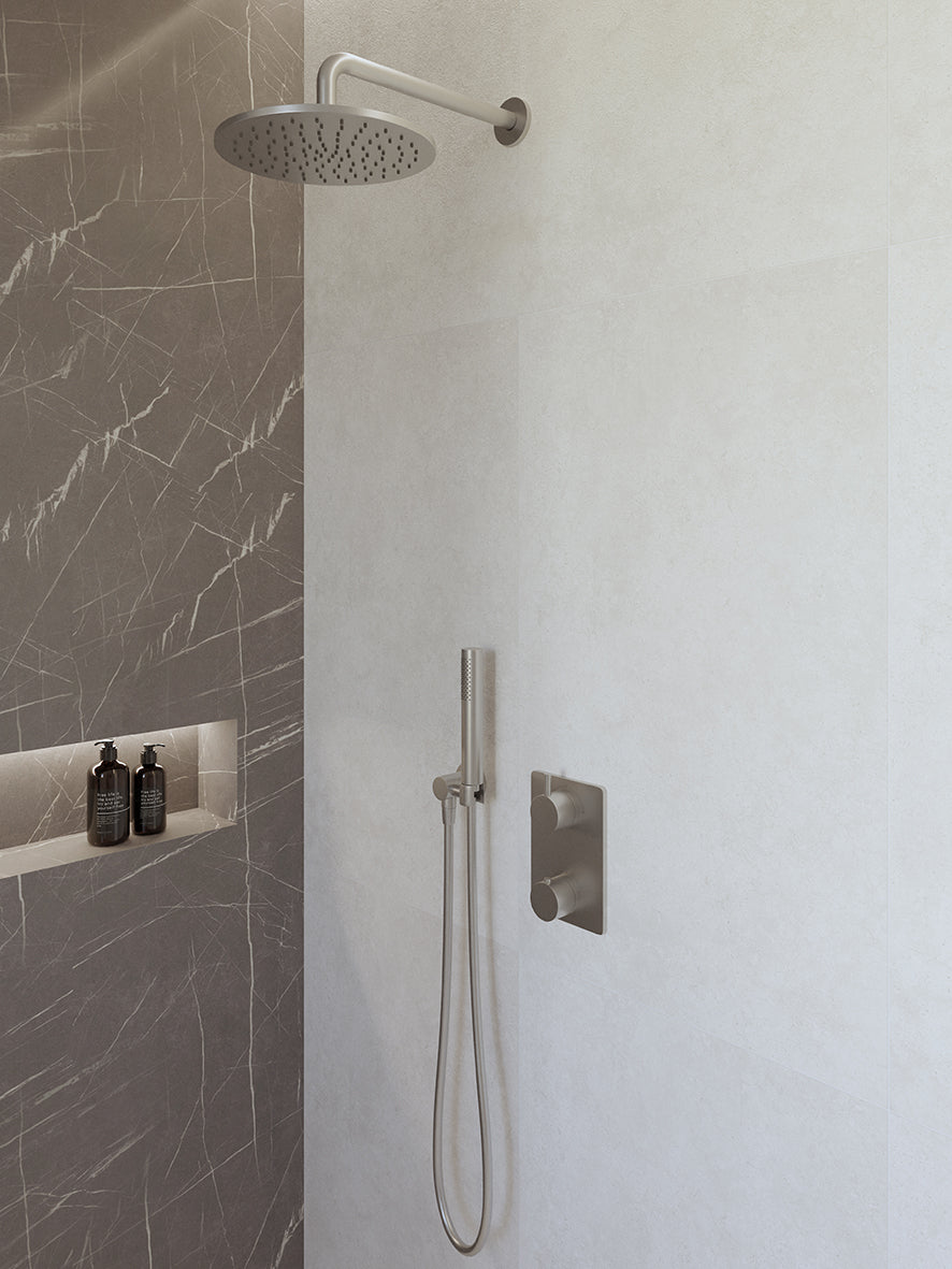 Caral inbouwthermostaat compleet met hoofddouche en staafhanddouche chroom