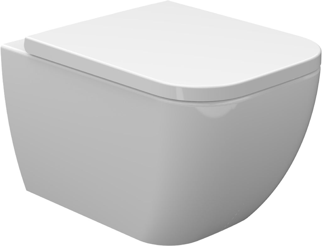 Sky wandcloset verkort met Sky toiletzitting softclose en quick release glans wit