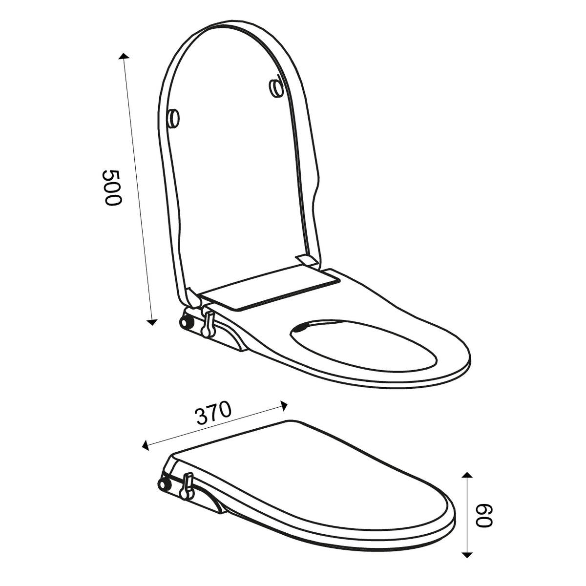 Luxiseat toiletzitting softclose met bidet functie glans wit
