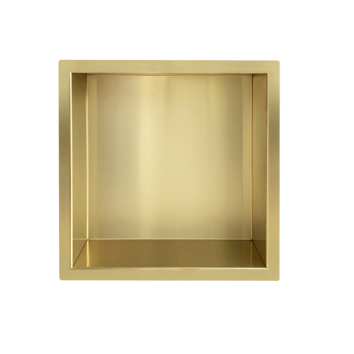 Demis inbouwnis 30 x 30 x 10 cm geborsteld messing PVD