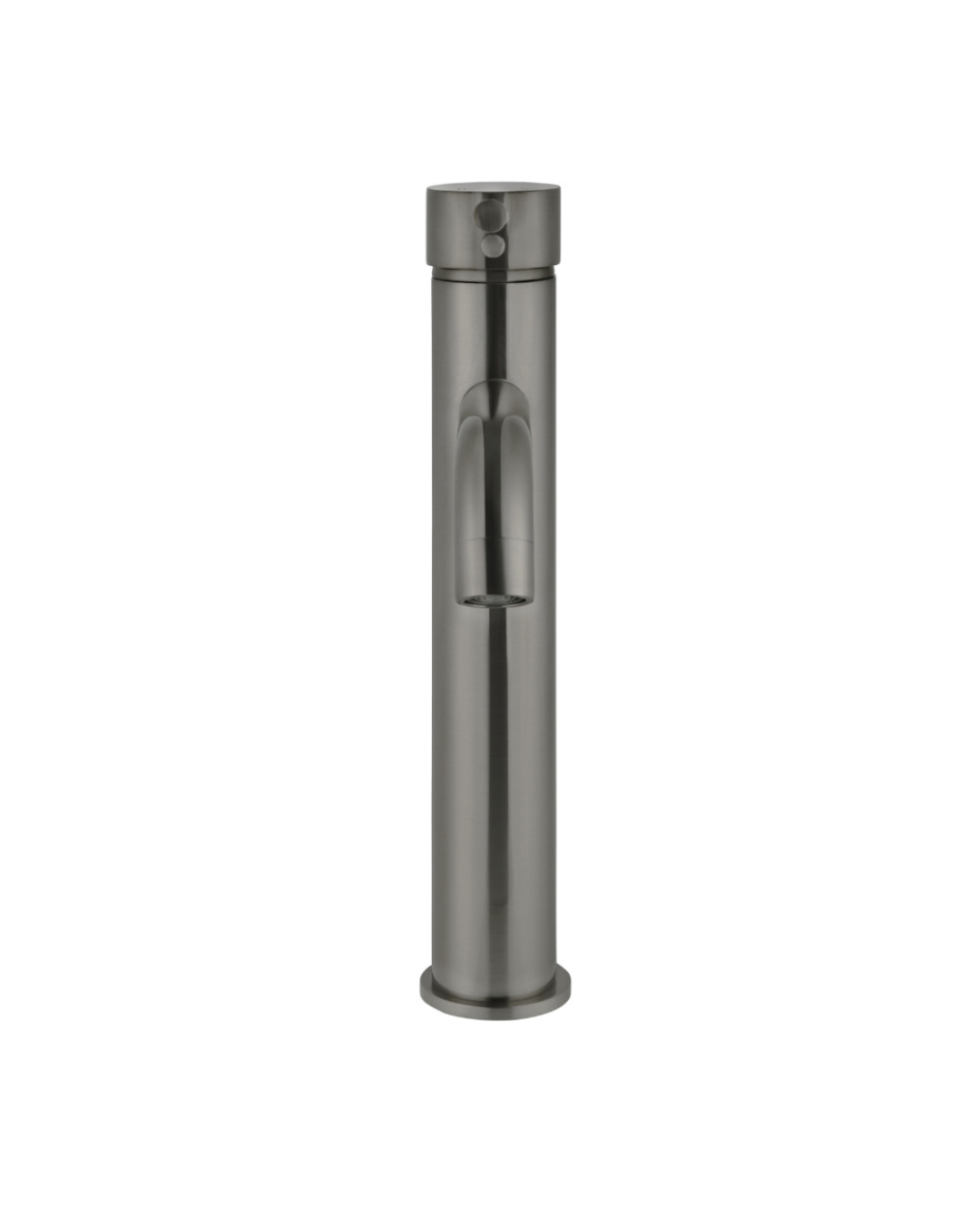 Meir gun metal PVD wastafelmengkraan hoog met gebogen uitloop
