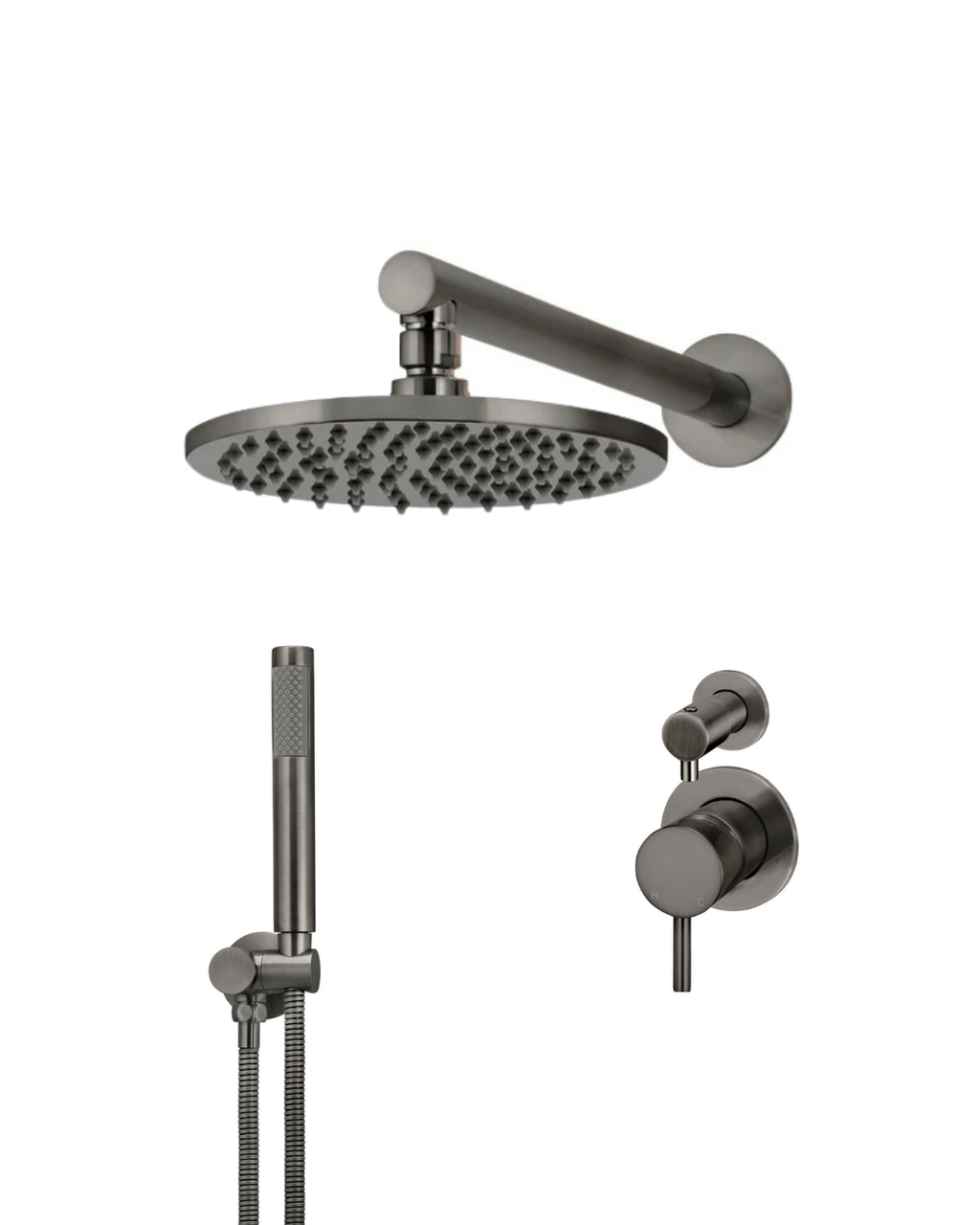 Meir gun metal PVD inbouw doucheset met handdouche en mengkraan met omstel