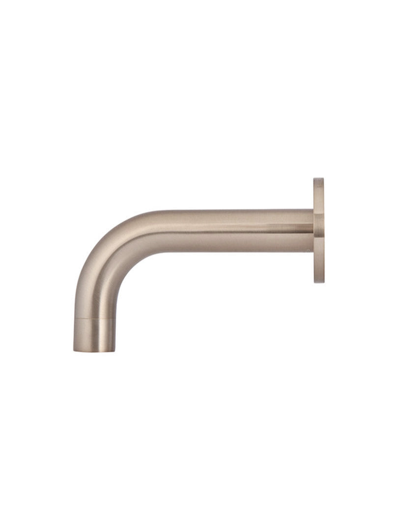 Ronde wanduitloop gebogen 130mm - Rose goud