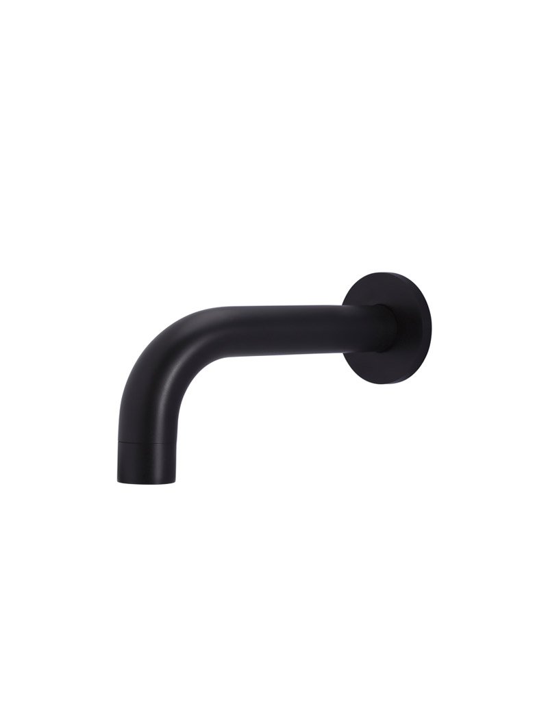 Ronde wanduitloop gebogen 130mm - Mat zwart