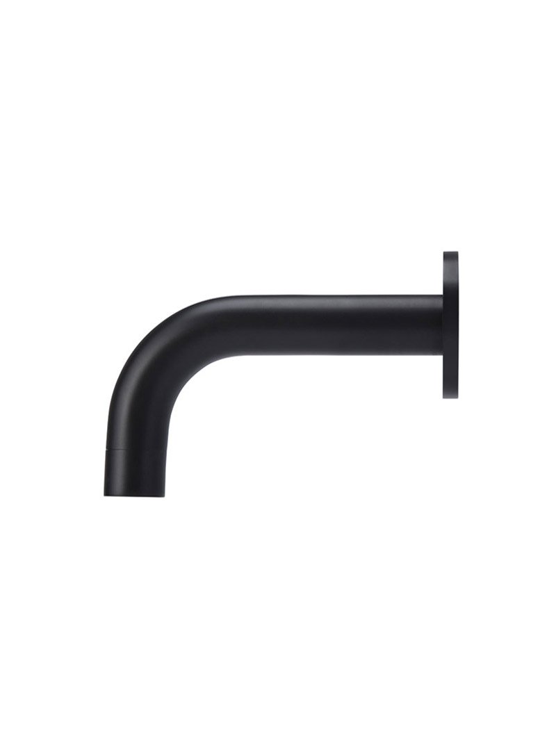 Ronde wanduitloop gebogen 130mm - Mat zwart