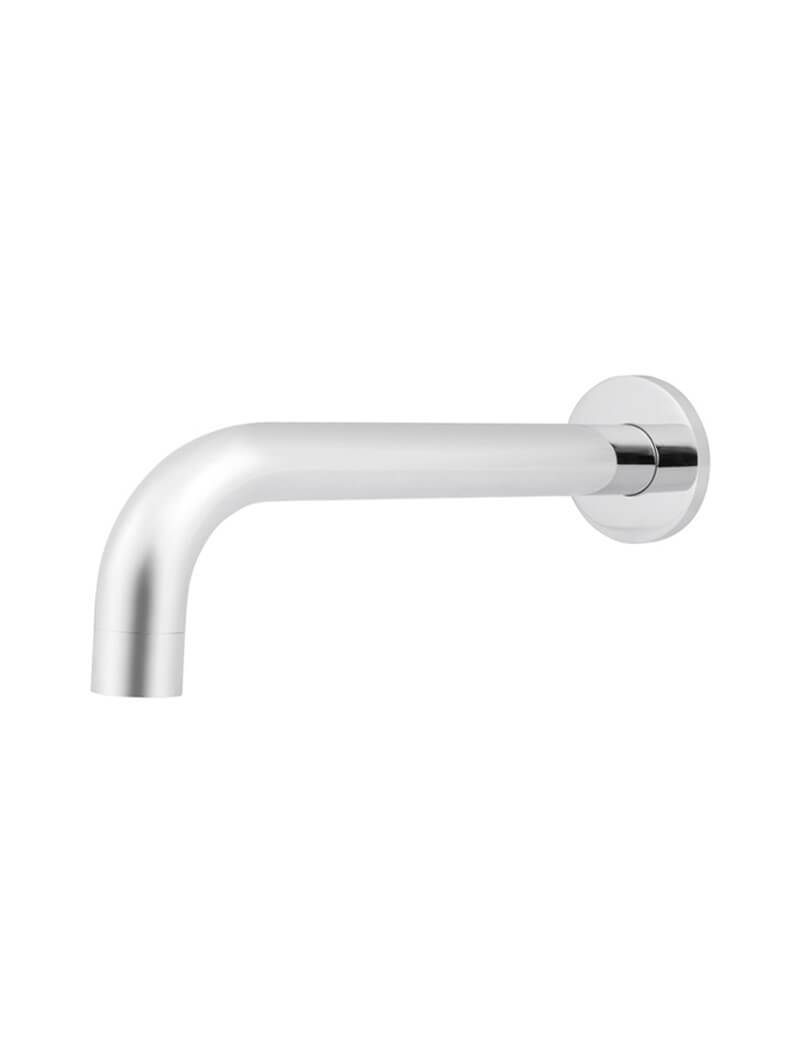 Ronde wanduitloop gebogen 200mm - Chroom