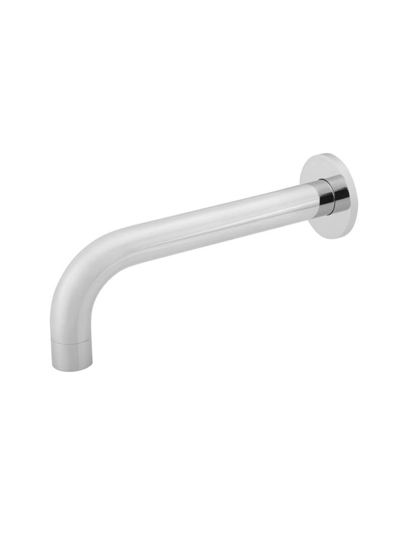 Ronde wanduitloop gebogen 200mm - Chroom