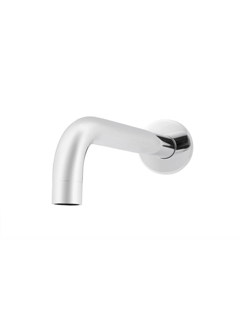 Ronde wanduitloop gebogen 200mm - Chroom