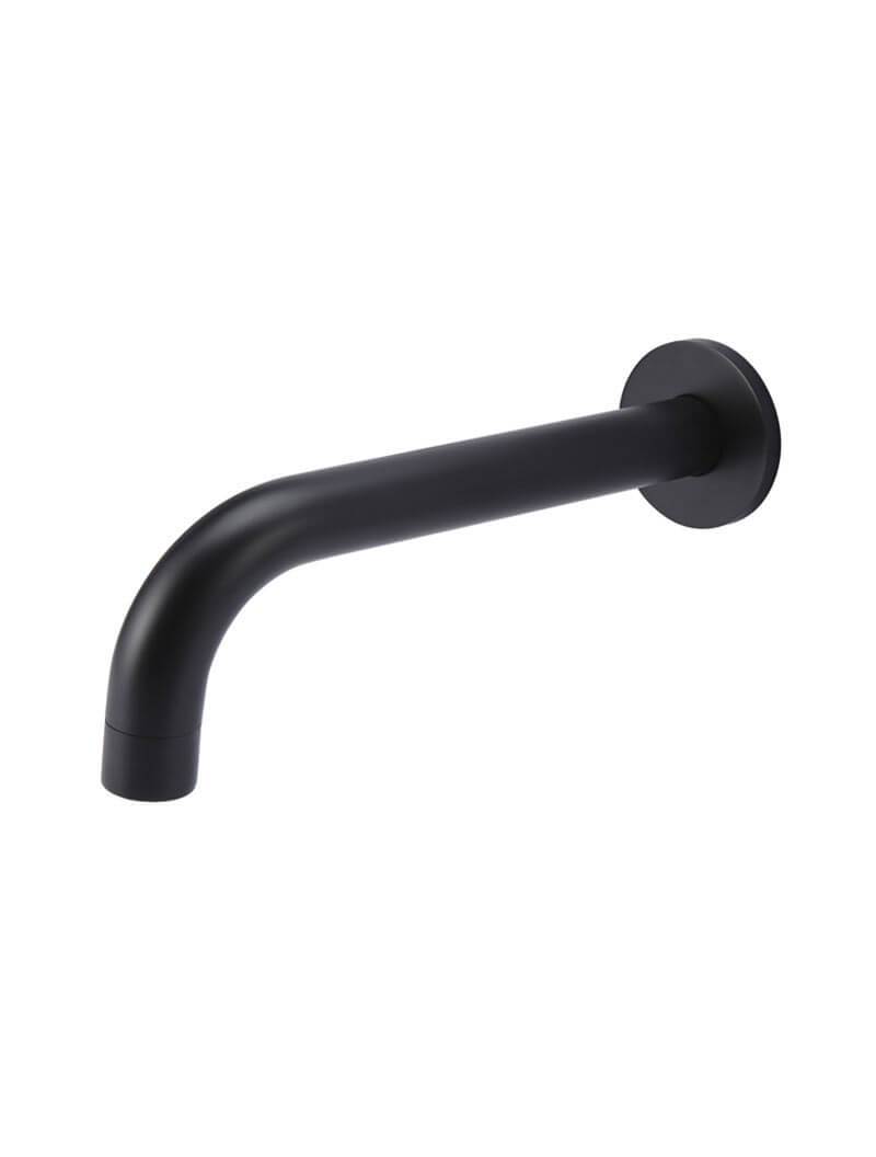 Ronde wanduitloop gebogen 200mm - Mat zwart