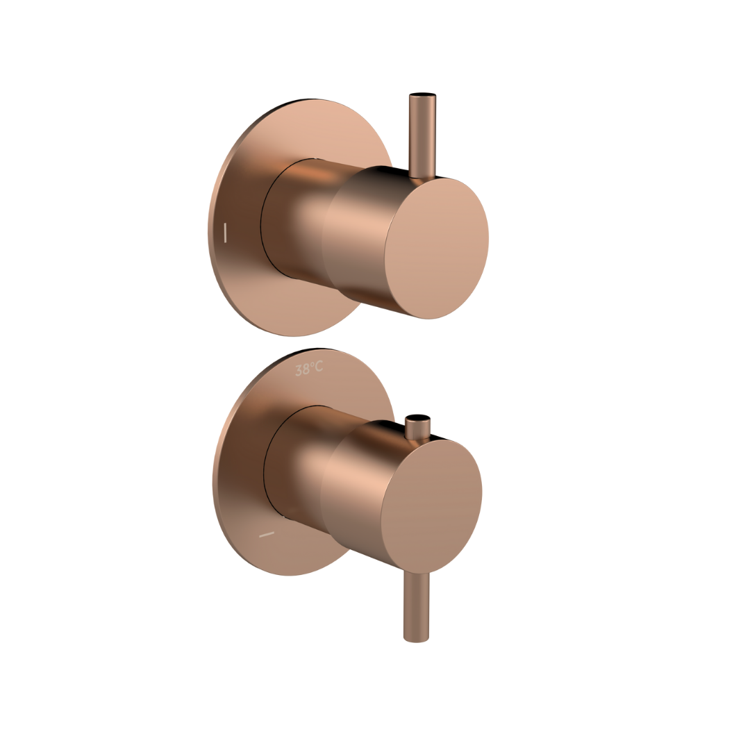 Meir koperen inbouw doucheset met handdouche en thermostaatkraan — afbeelding 4