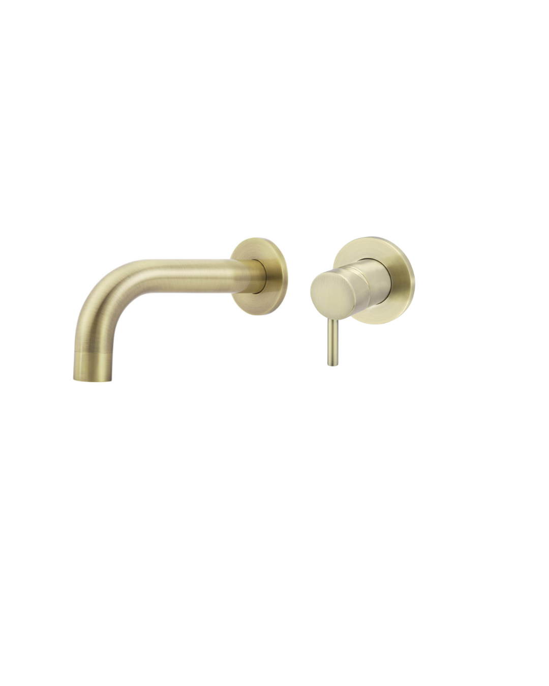Meir gouden wandkraanset met uitloop 13 cm en mengkraan