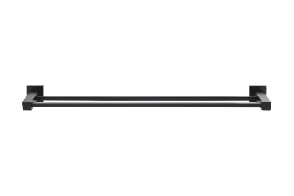 Meir mat zwarte handdoekhouder vierkant dubbel 60 cm — afbeelding 2