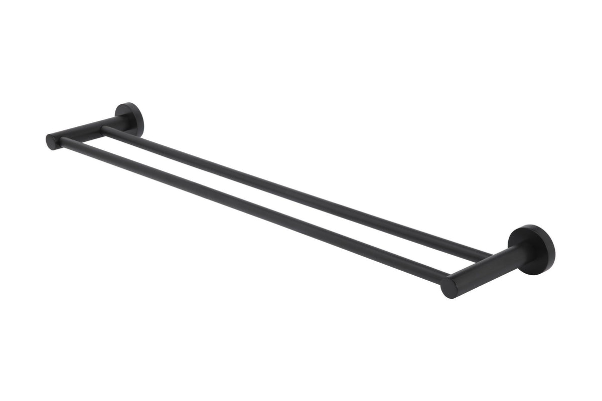 Meir mat zwarte handdoekhouder dubbel 60 cm