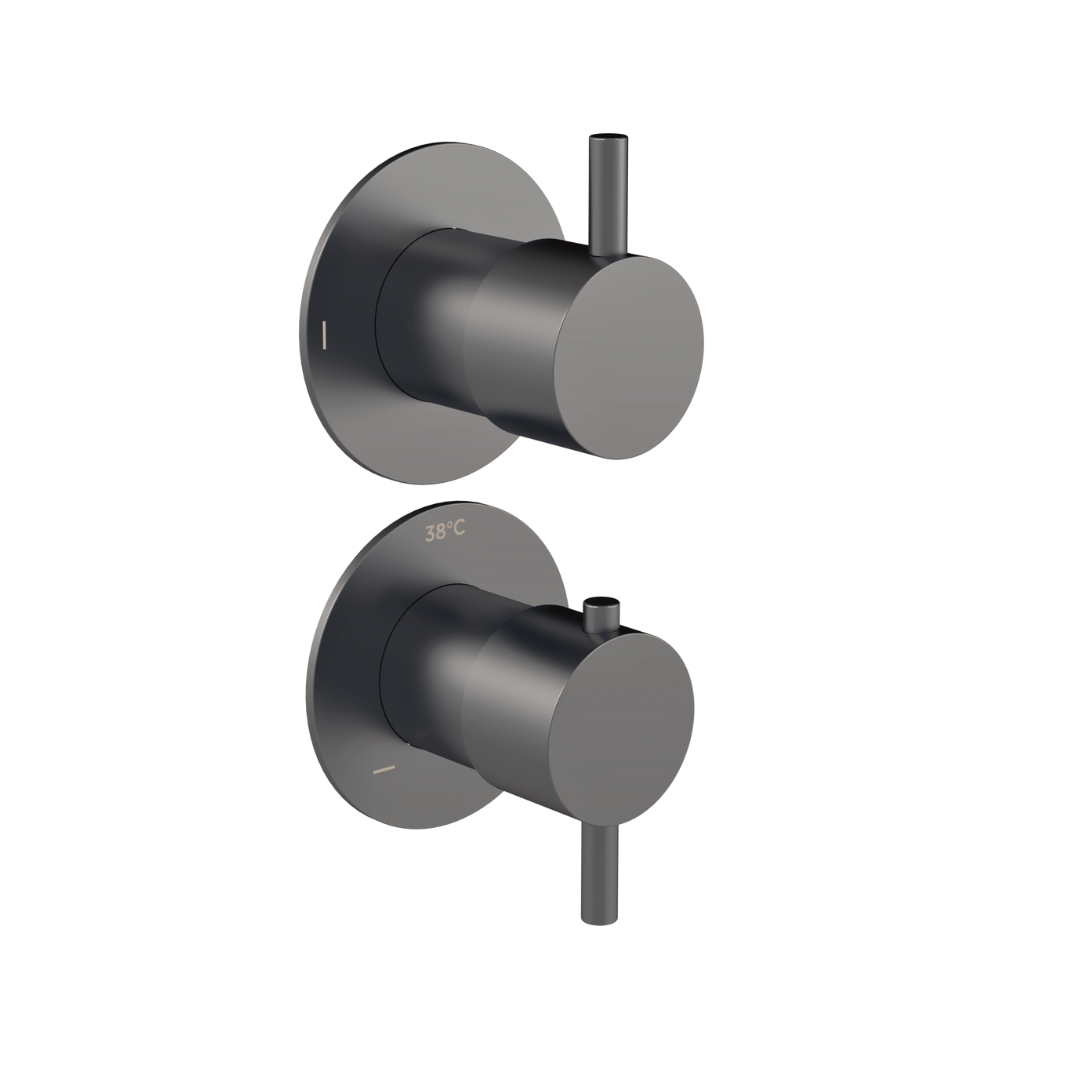 Meir afbouwdeel gun metal PVD inbouw thermostaatkraan