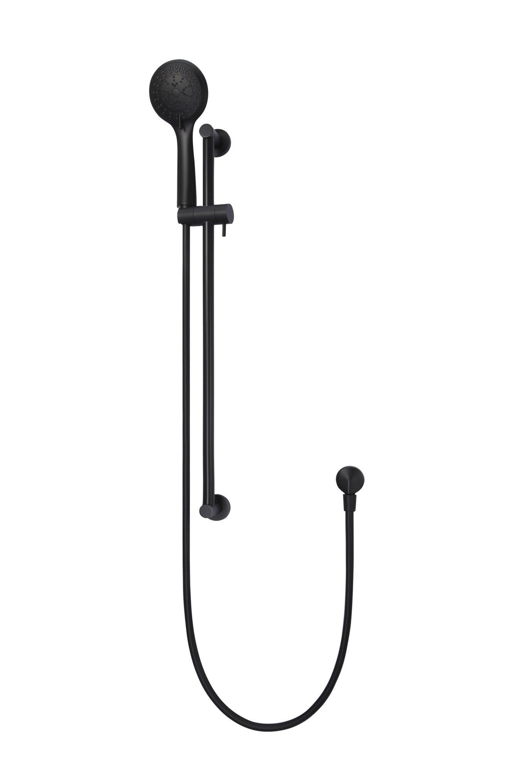 Meir mat zwarte handdouche rond met glijstang