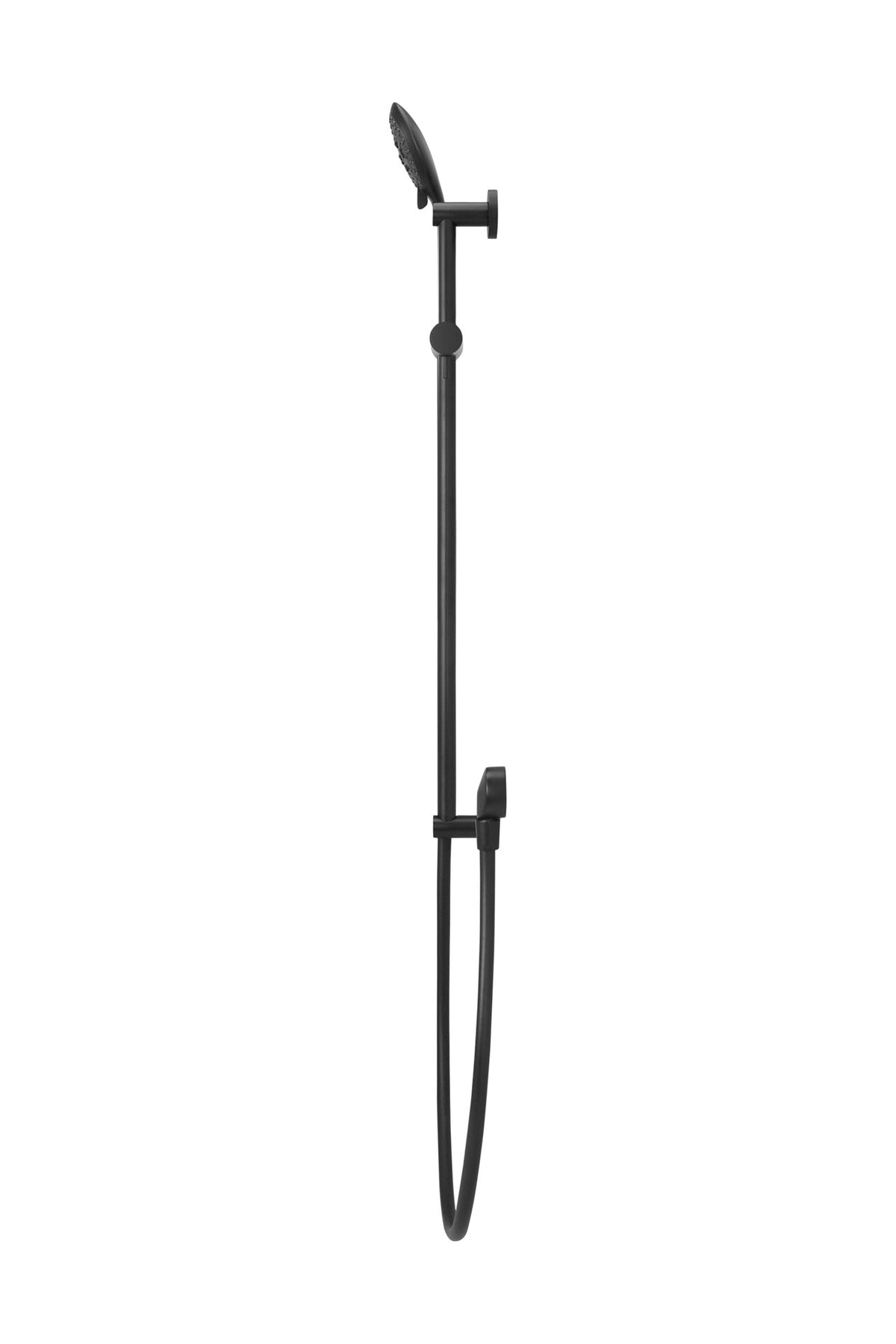Meir mat zwarte handdouche rond met glijstang — afbeelding 5