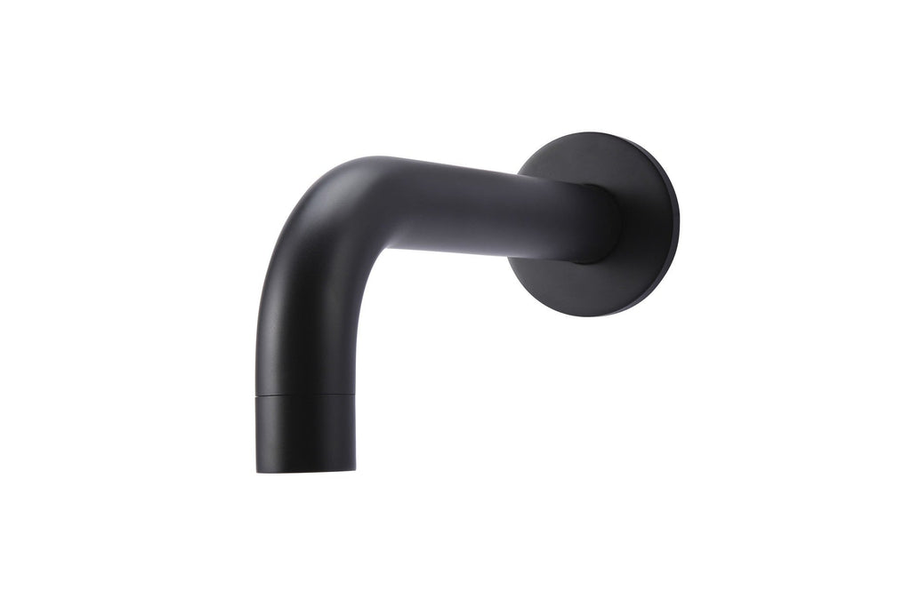 Ronde wanduitloop gebogen 130mm - Mat zwart