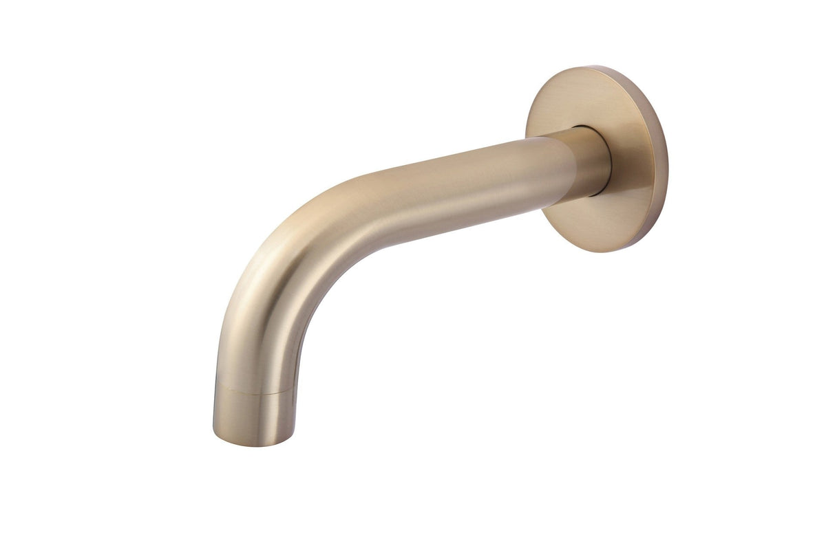 Ronde wanduitloop gebogen 130mm - Rose goud