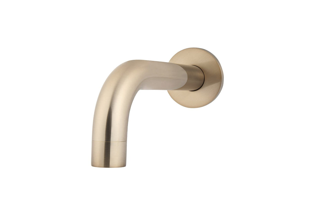 Ronde wanduitloop gebogen 130mm - Rose goud