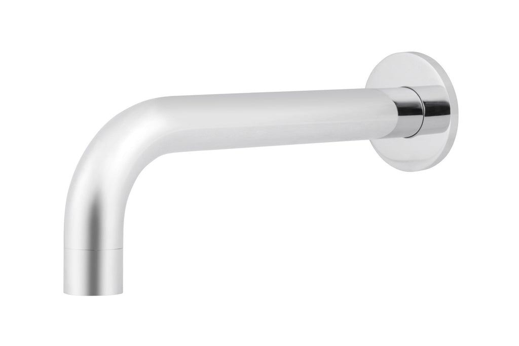 Ronde wanduitloop gebogen 200mm - Chroom