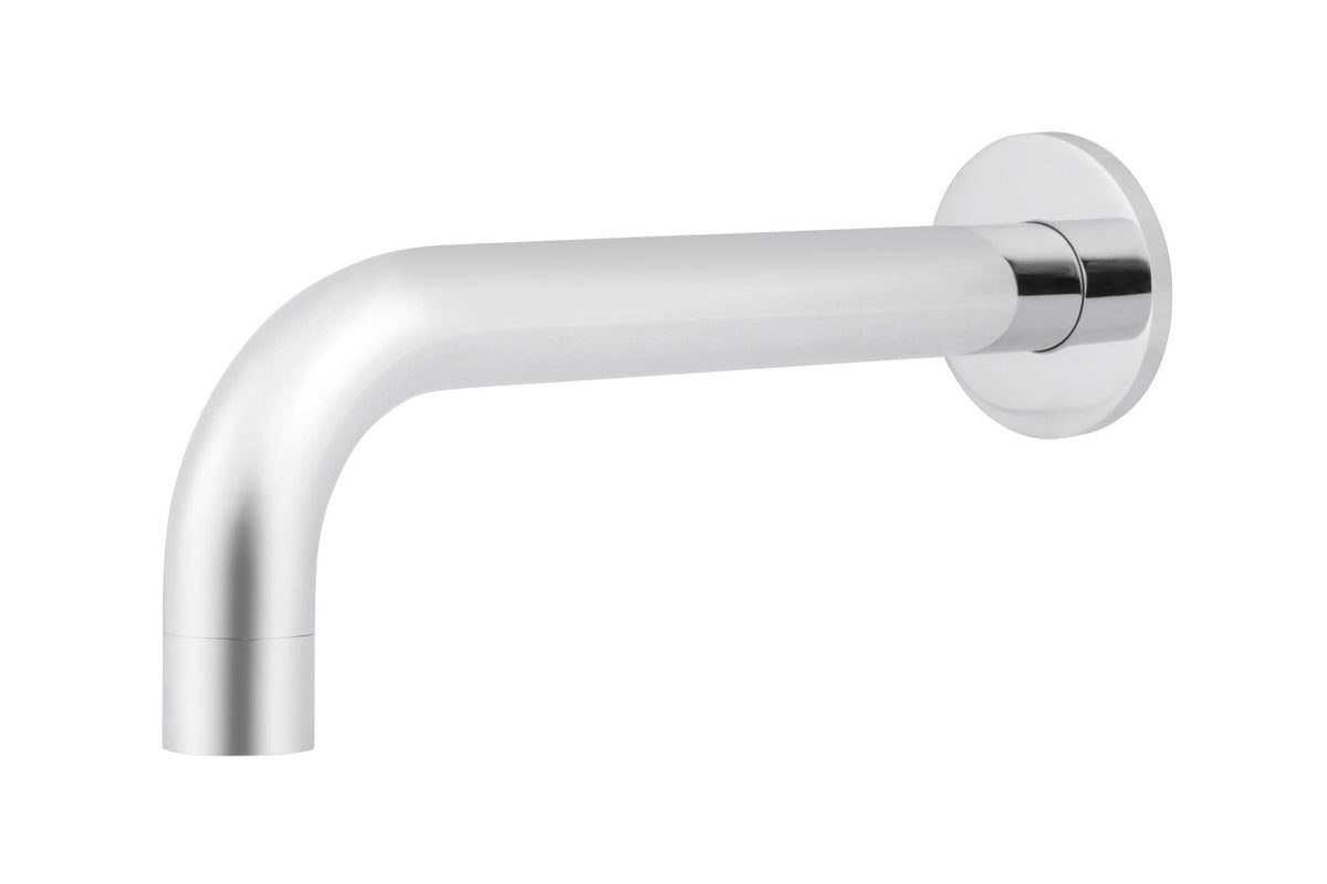 Ronde wanduitloop gebogen 200mm - Chroom