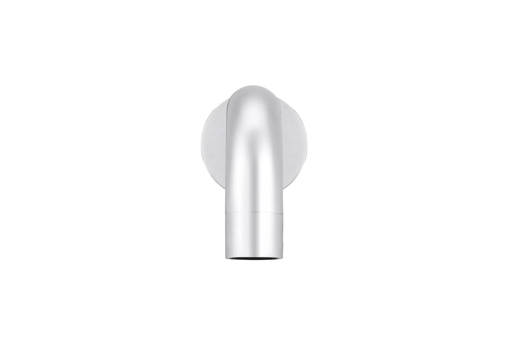 Ronde wanduitloop gebogen 200mm - Chroom