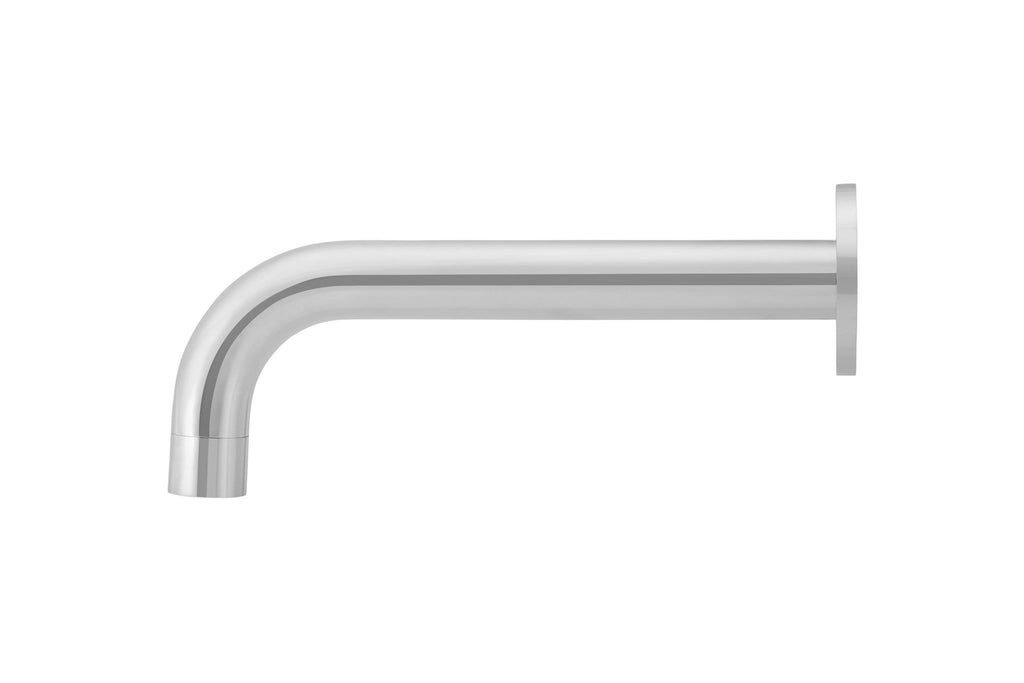 Ronde wanduitloop gebogen 200mm - Chroom