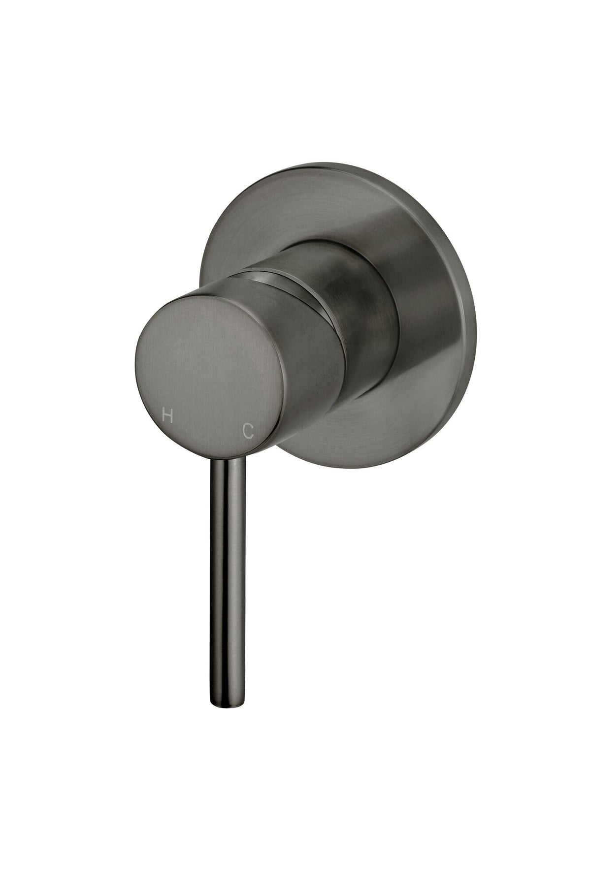 Afbouwdeel ronde wandmengkraan hendel lang - Gun metal