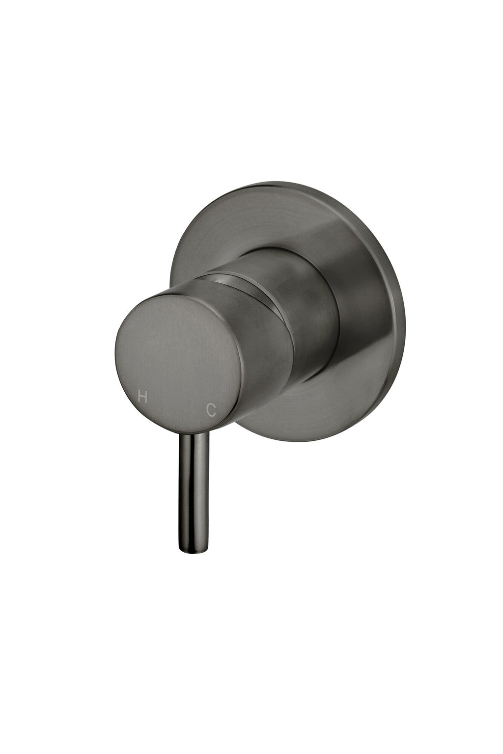 Afbouwdeel ronde wandmengkraan hendel kort - Gun metal