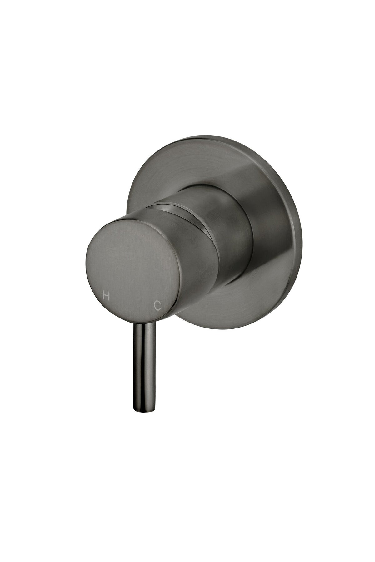 Afbouwdeel ronde wandmengkraan hendel kort - Gun metal