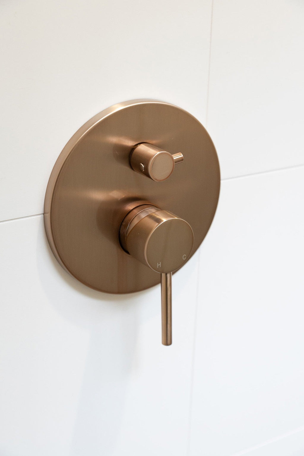 Afbouwdeel ronde wandmengkraan groot met omstel - Rose goud